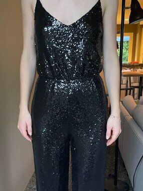 Black Sequin Jumpsuit